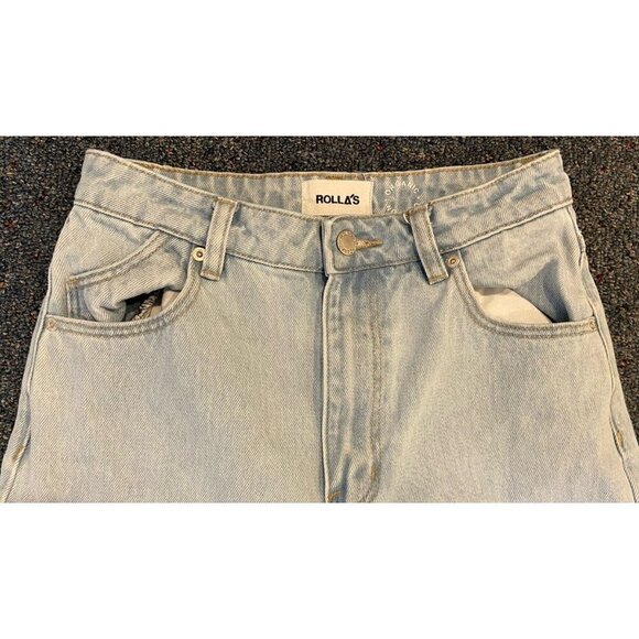 Rolla's Heidi High Rise Loose Straight Jeans Distressed Size 25 - Picture 2 of 7